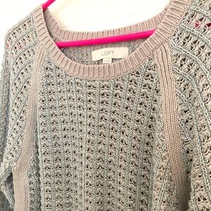 Gray and Silver Knit Loft Sweater Size XL